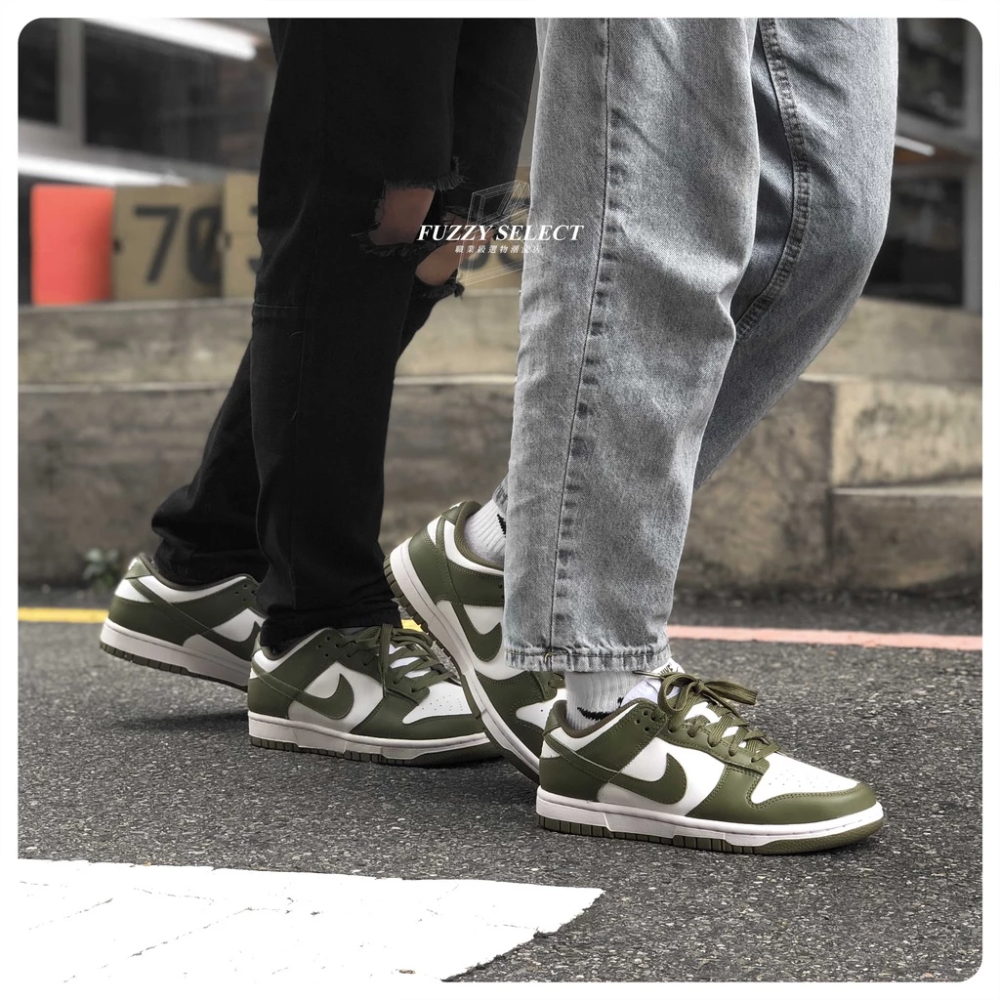Nike Dunk Low ＂Medium Olive＂ DD1503-120 女款 白橄欖綠-細節圖8