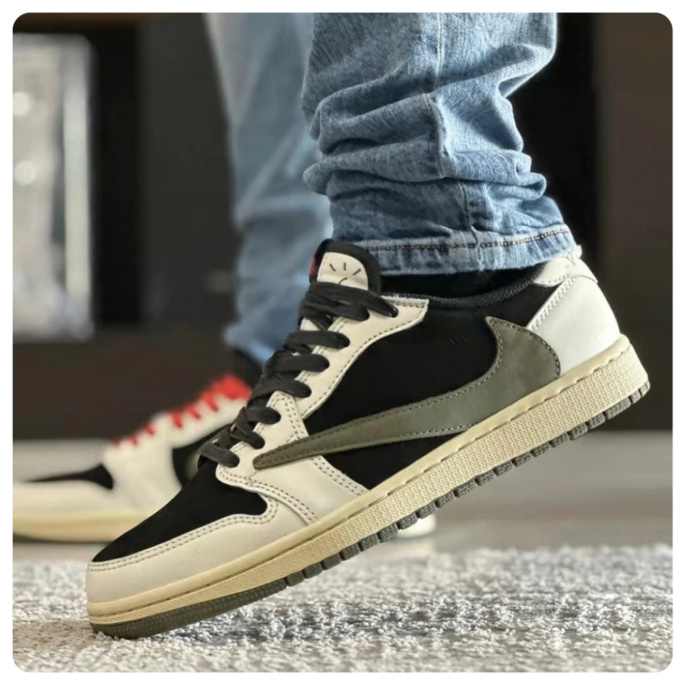 Travis Scott x AJ1 Low 聯名 倒鉤 黑綠 橄欖綠 TS DZ4137-106-細節圖7