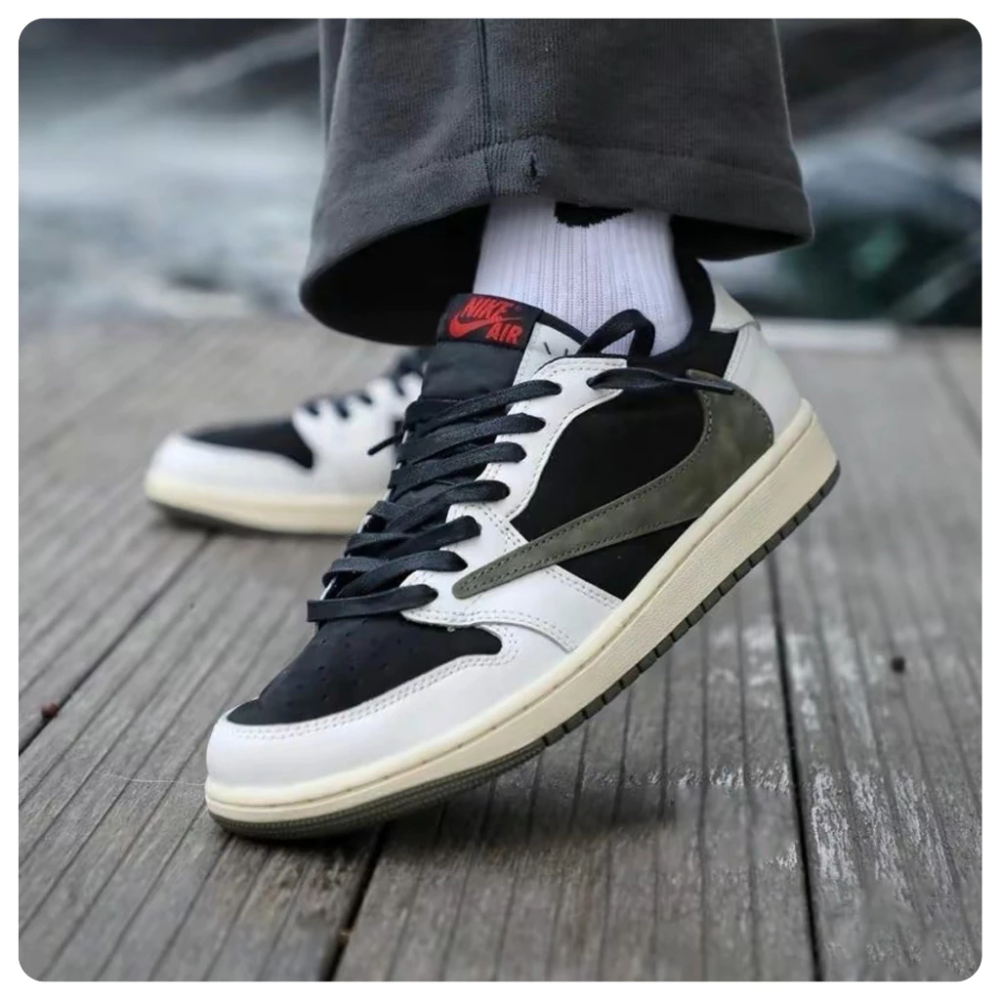 Travis Scott x AJ1 Low 聯名 倒鉤 黑綠 橄欖綠 TS DZ4137-106-規格圖9