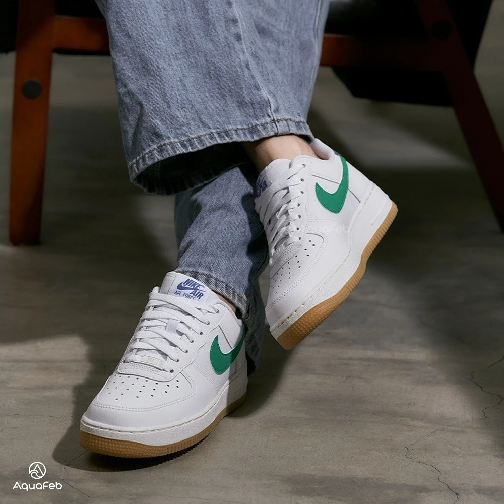 Nike Air Force 1 Low ＇07 女 白綠 經典 穿搭 運動 休閒鞋 DD8959-110-細節圖2