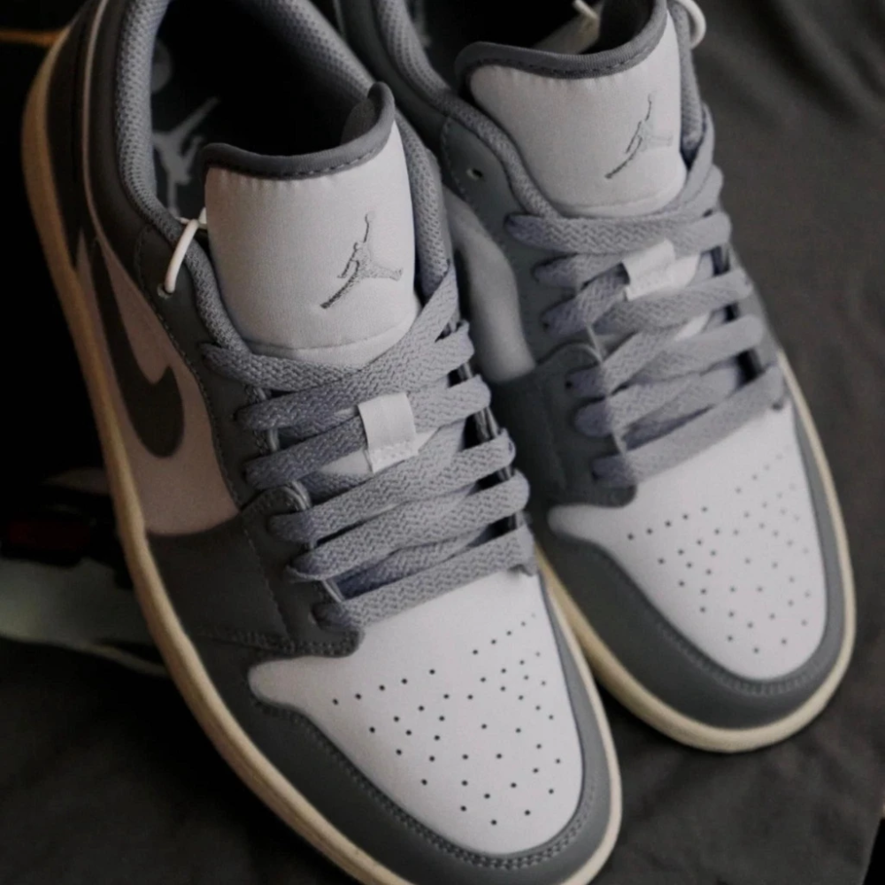 NIKE AIR JORDAN 1 AJ1 奶油底 灰 淺灰 灰白 復古灰 男鞋 553558-053-細節圖2