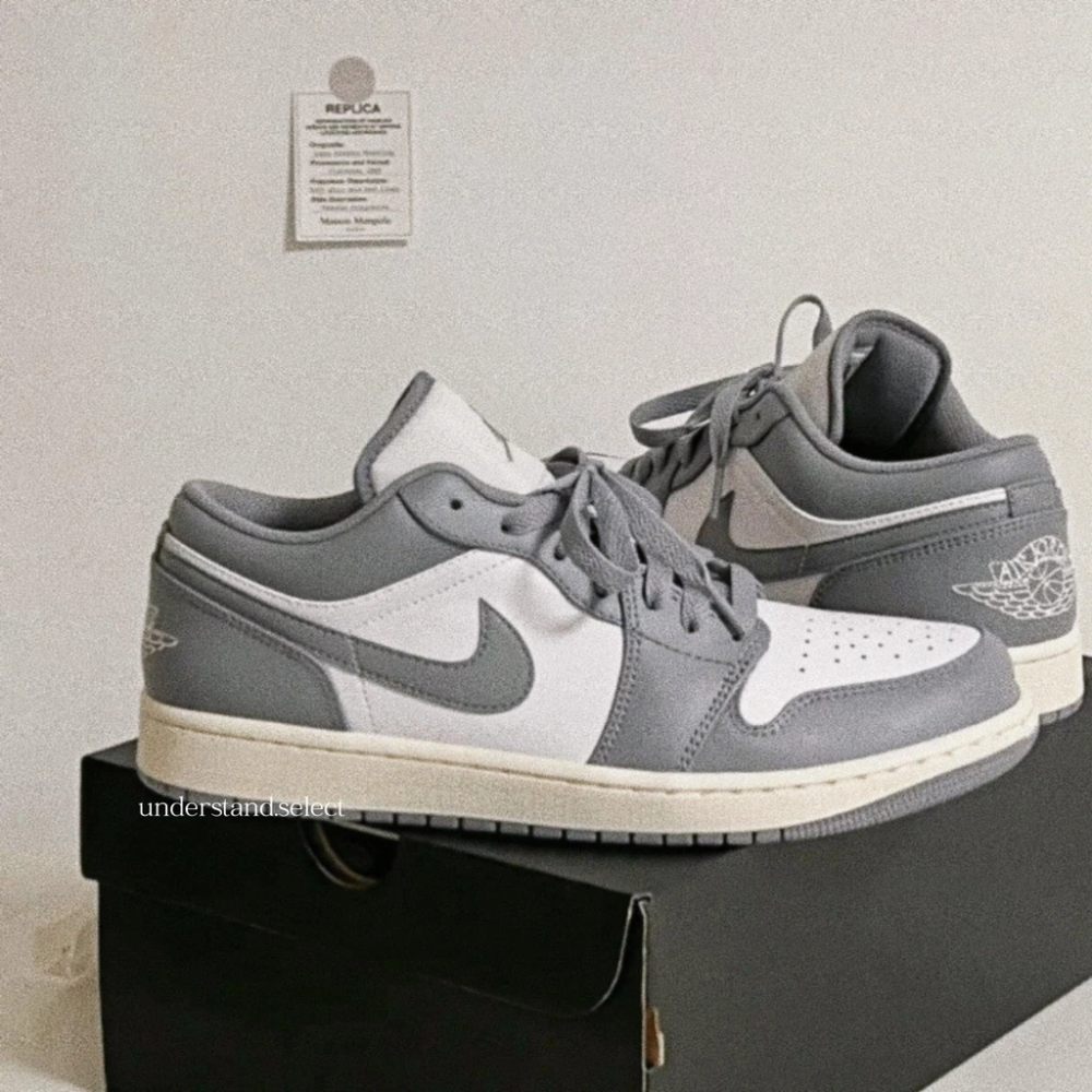 NIKE AIR JORDAN 1 AJ1 奶油底 灰 淺灰 灰白 復古灰 男鞋 553558-053-細節圖5