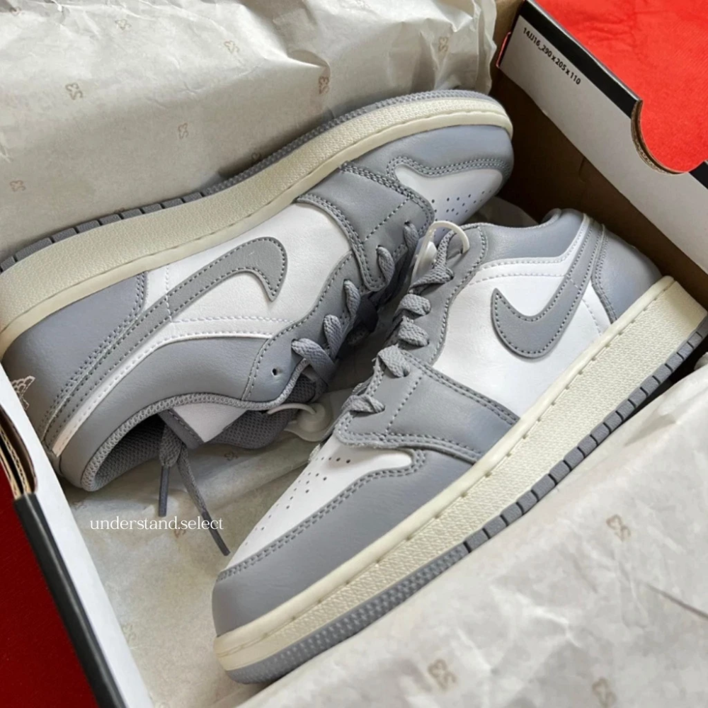 NIKE AIR JORDAN 1 AJ1 奶油底 灰 淺灰 灰白 復古灰 男鞋 553558-053-細節圖6