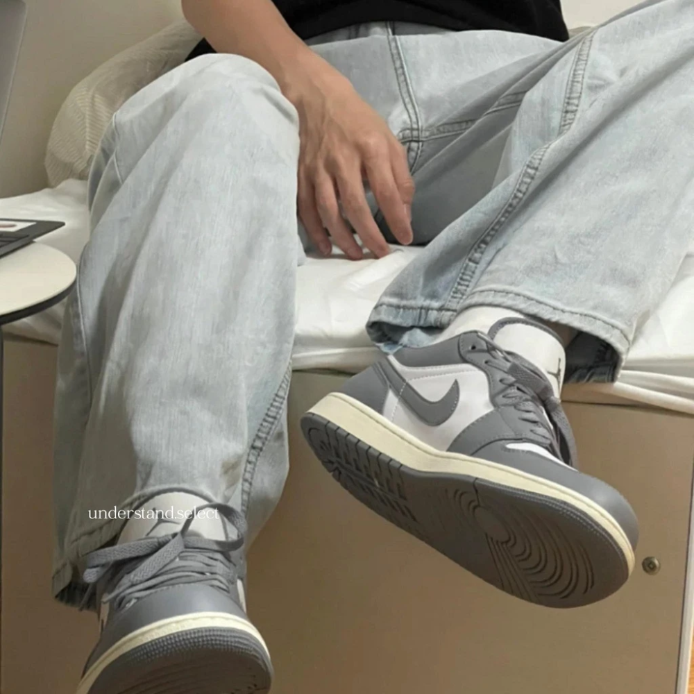 NIKE AIR JORDAN 1 AJ1 奶油底 灰 淺灰 灰白 復古灰 男鞋 553558-053-細節圖8