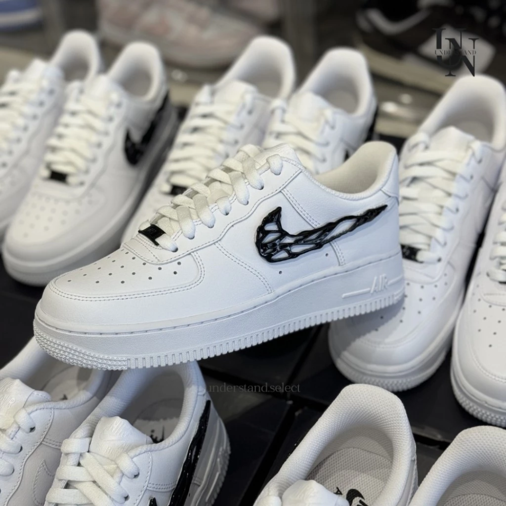 Nike Air Force 1 Low AF1 液態金屬 猛毒 液態黑 女款 IF1686-101-細節圖2