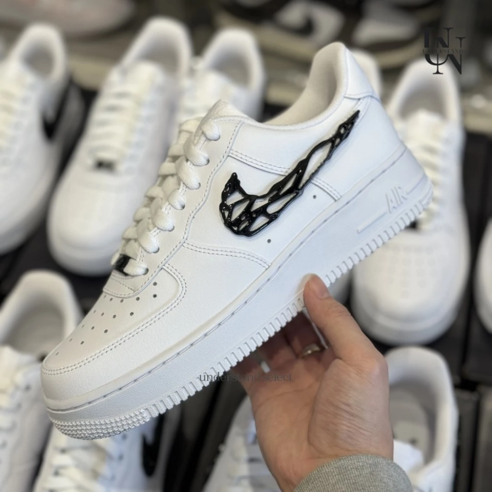 Nike Air Force 1 Low AF1 液態金屬 猛毒 液態黑 女款 IF1686-101-細節圖9