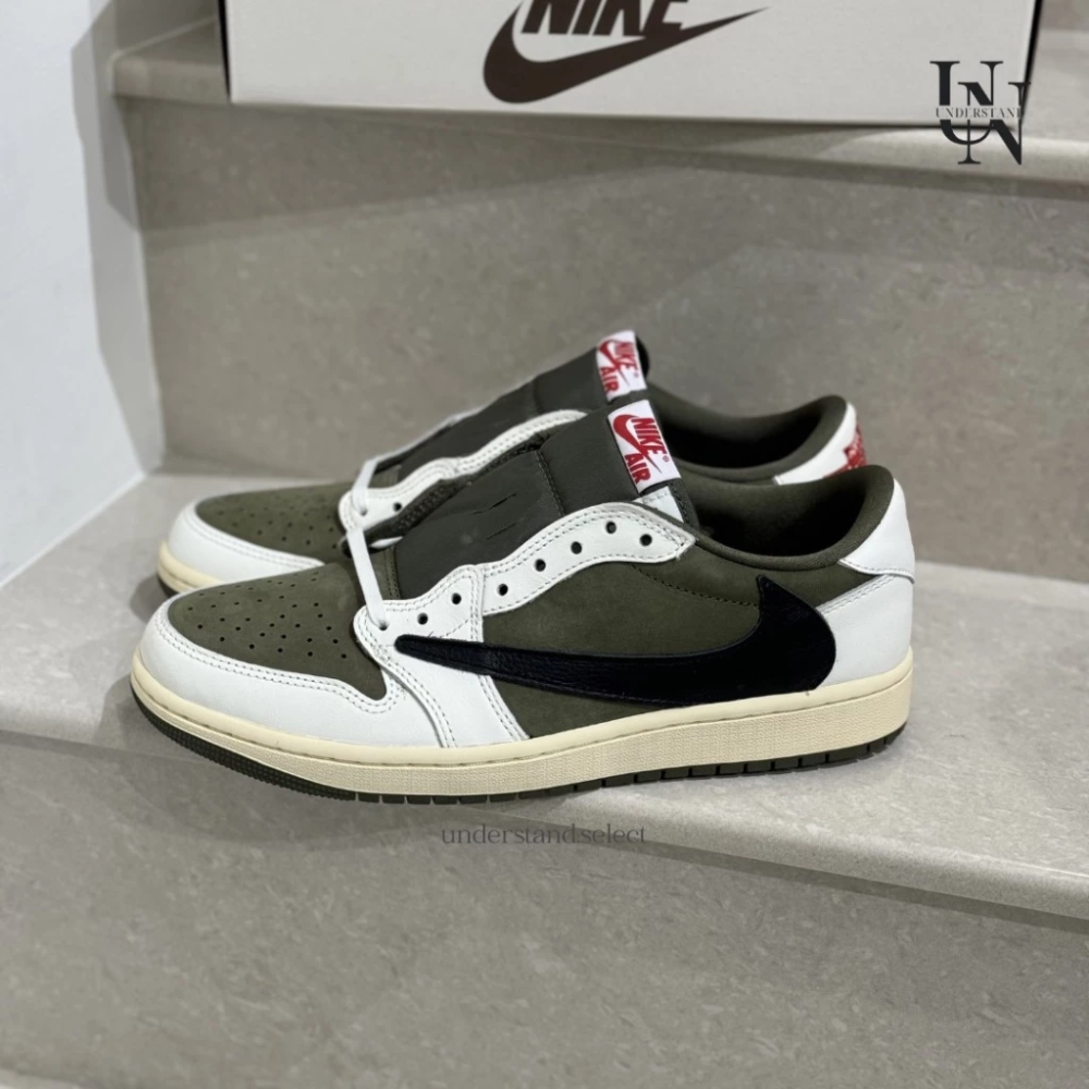 Travis Scott x Nike AJ1 Low OG 橄欖綠 倒鉤 倒勾 DM7866-200-規格圖9