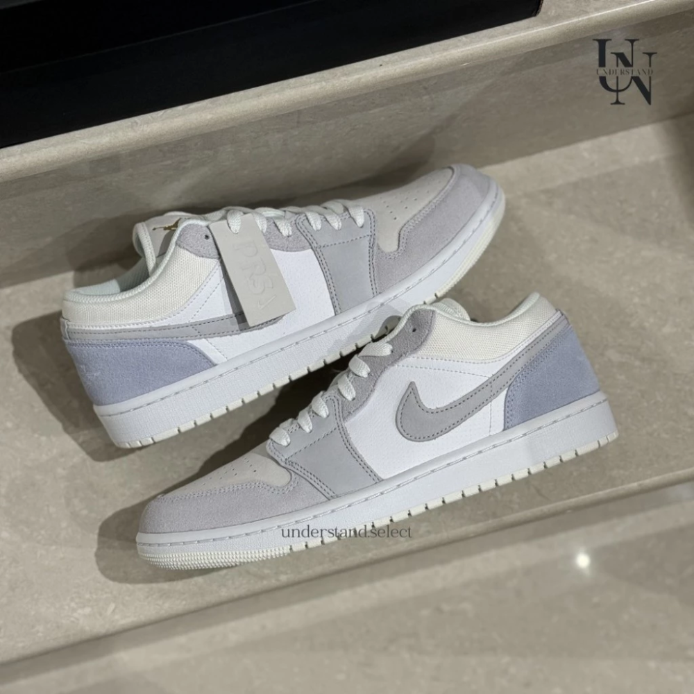 Air Jordan 1 Low Paris 巴黎 灰藍 麂皮 特殊色 男女鞋 CV3043-100-細節圖6