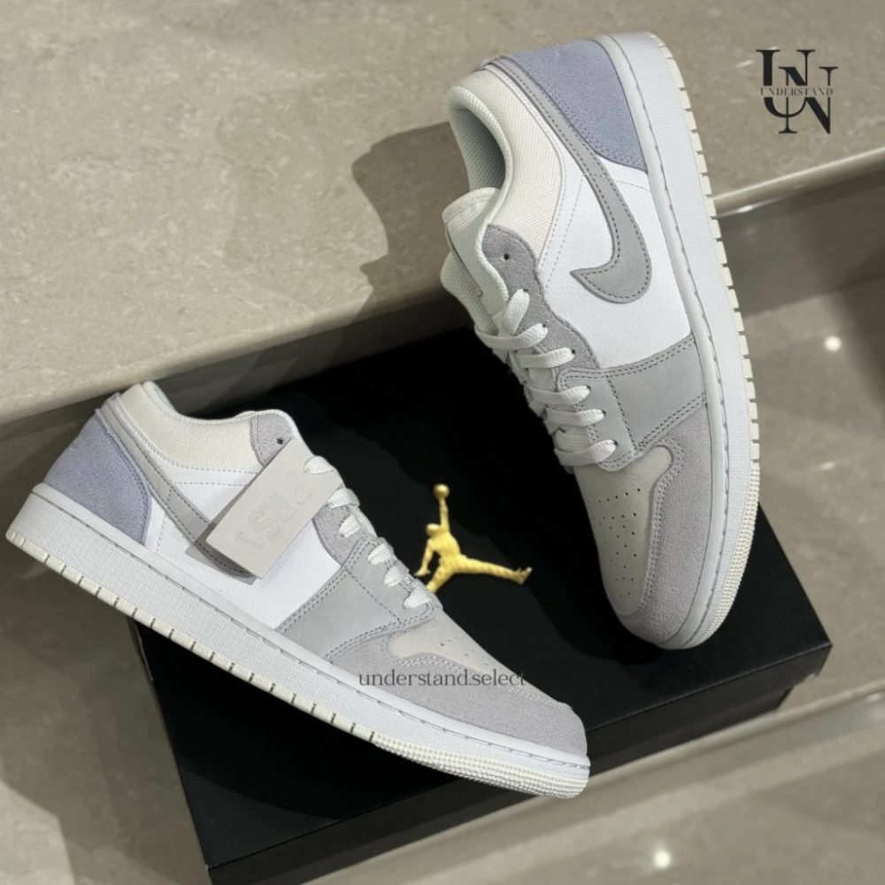 Air Jordan 1 Low Paris 巴黎 灰藍 麂皮 特殊色 男女鞋 CV3043-100-細節圖7