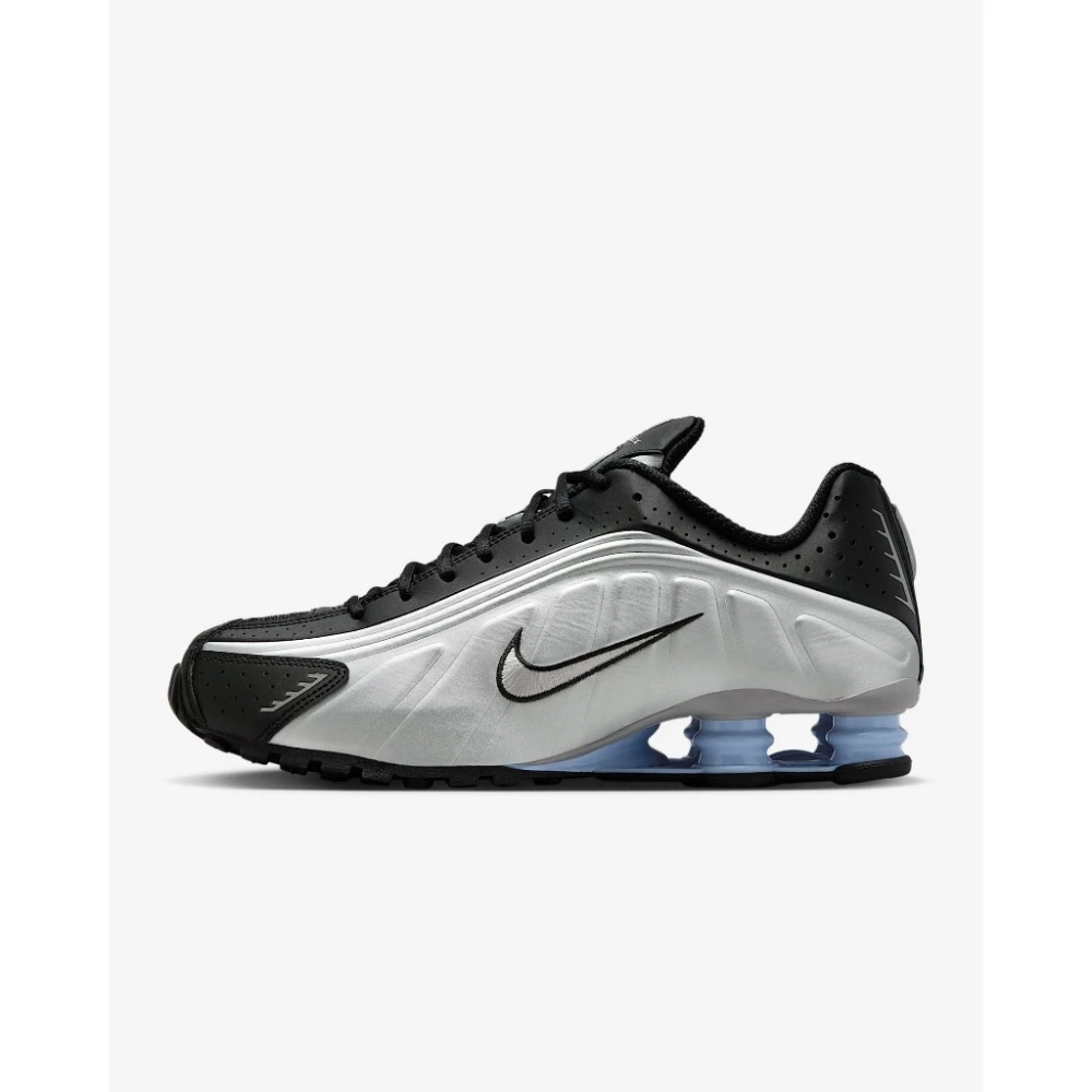 NIKE Shox R4 跑鞋 支撐柱 緩震 透氣 抓地力 復古 男款 銀黑藍 HQ1988-004-規格圖8