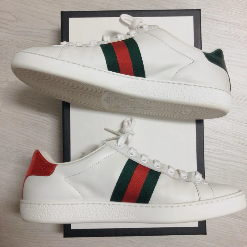 歐美代購GUCCI小蜜蜂🐝小白鞋 男女休閒鞋 運動鞋 情侶鞋-細節圖4