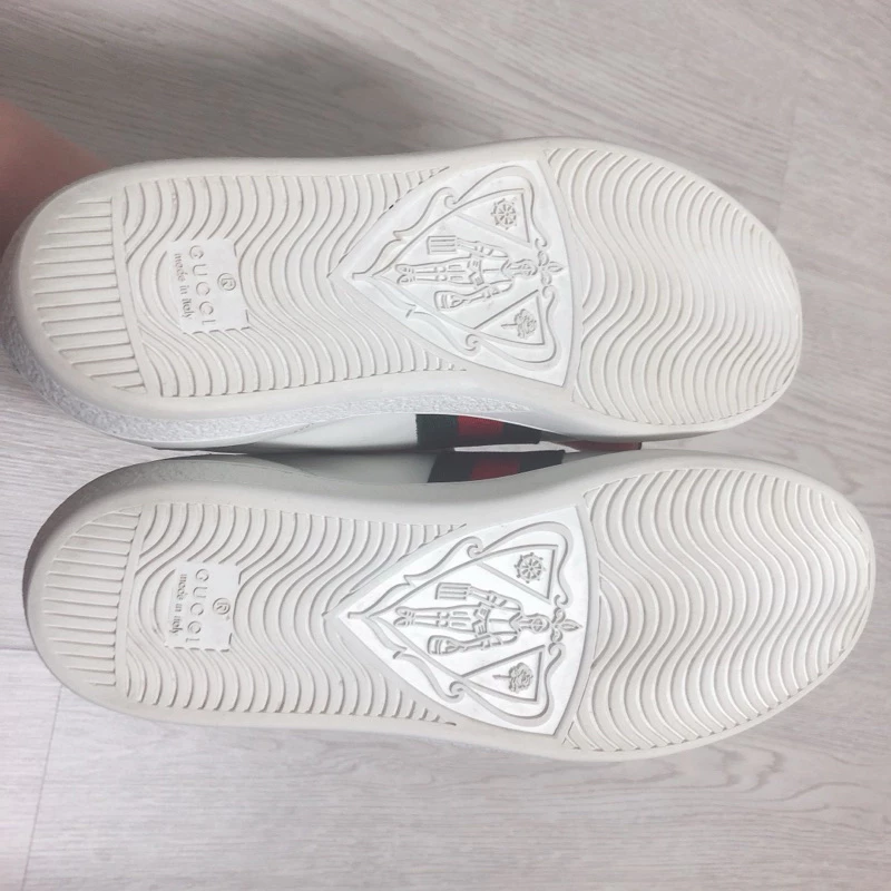 歐美代購GUCCI小蜜蜂🐝小白鞋 男女休閒鞋 運動鞋 情侶鞋-細節圖5
