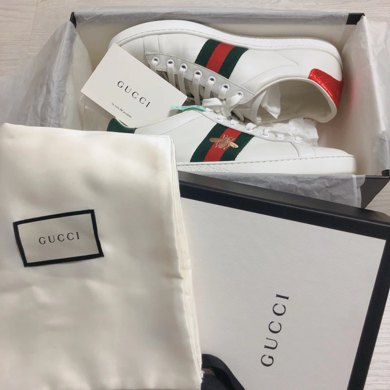 歐美代購GUCCI小蜜蜂🐝小白鞋 男女休閒鞋 運動鞋 情侶鞋-規格圖9