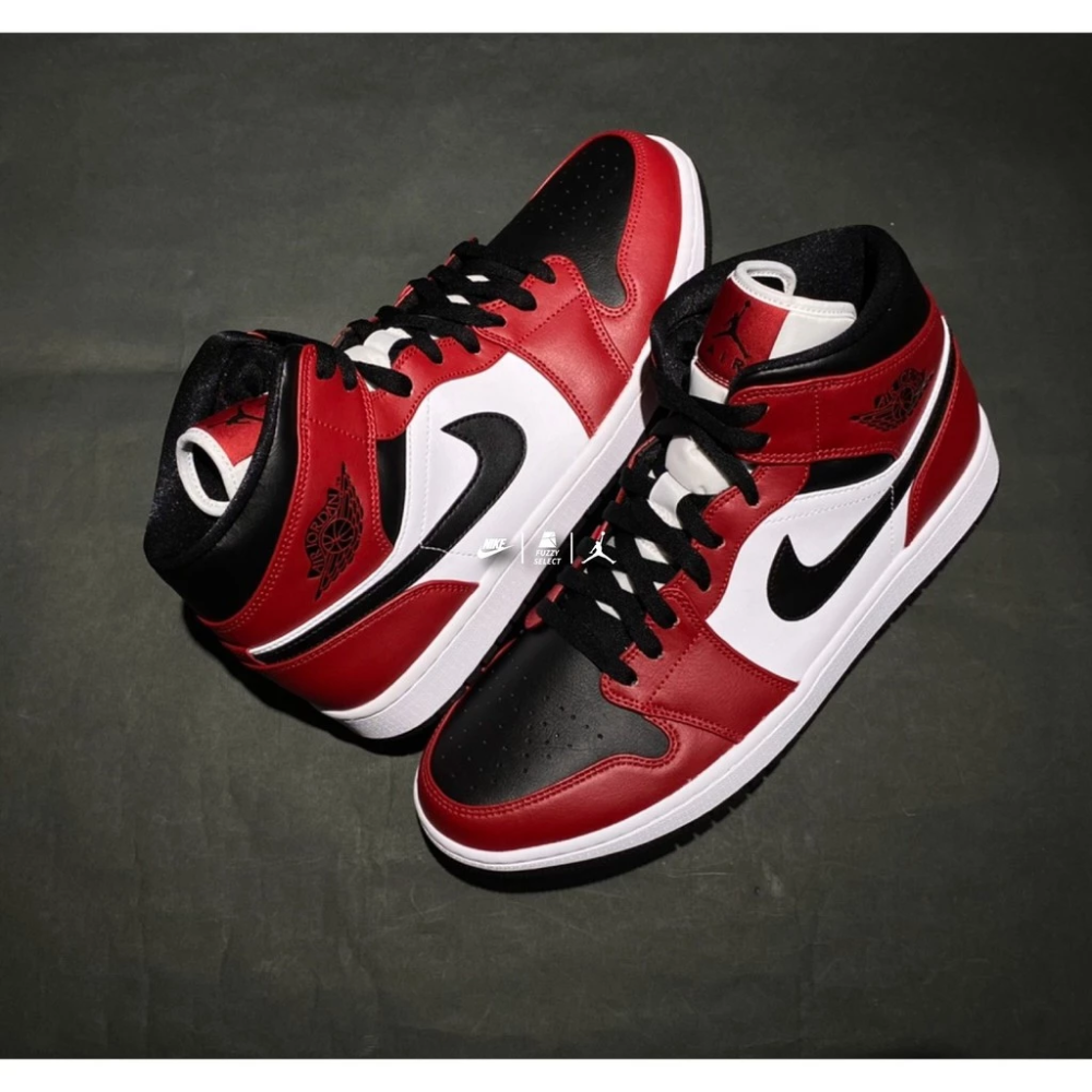 Air Jordan 1 Mid Chicago Black Toe 籃球鞋 554724-069-細節圖2