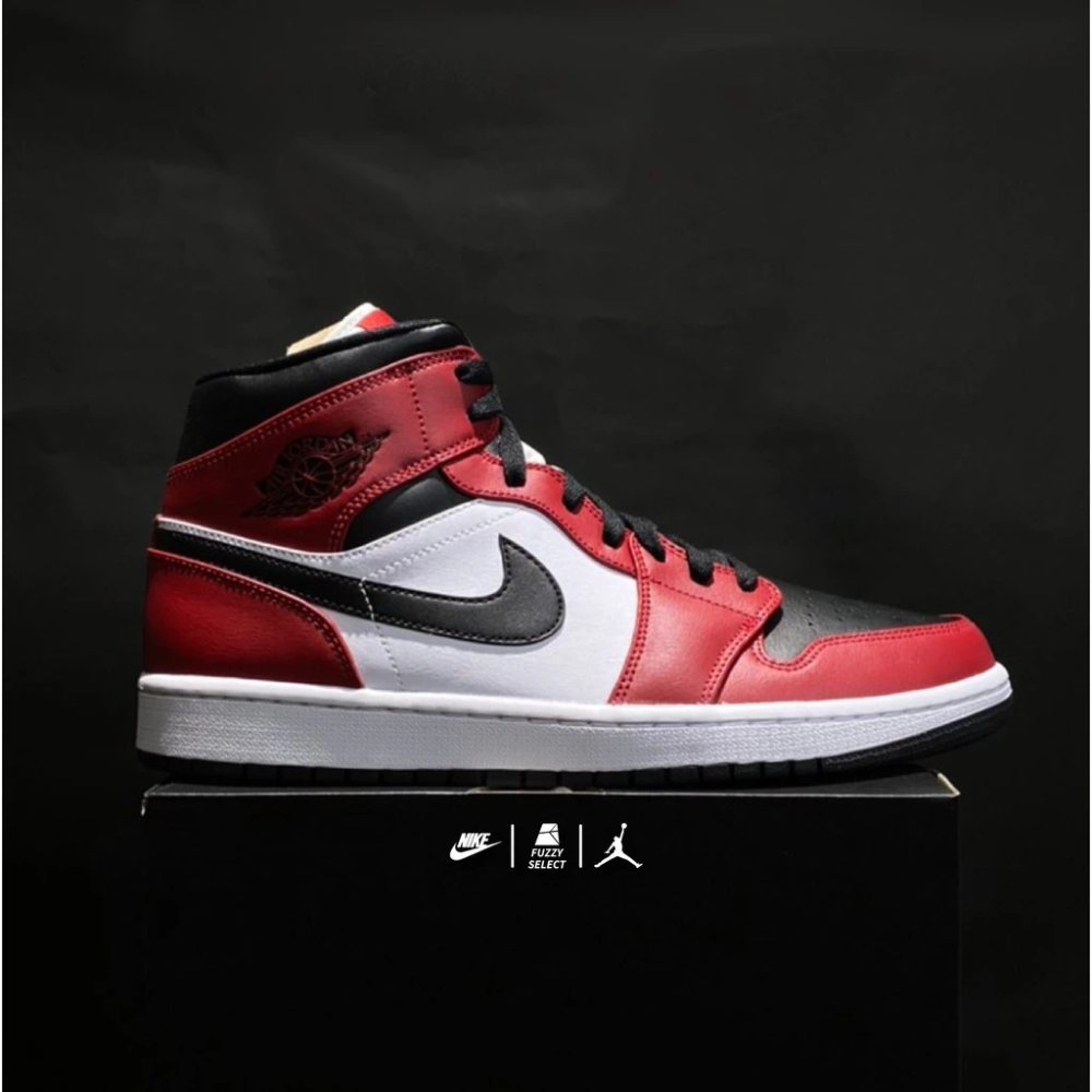 Air Jordan 1 Mid Chicago Black Toe 籃球鞋 554724-069-細節圖3