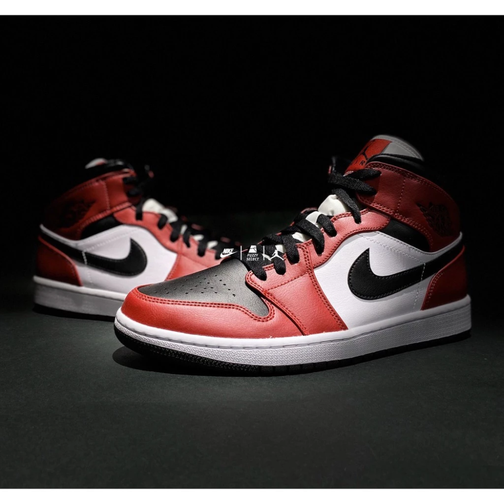 Air Jordan 1 Mid Chicago Black Toe 籃球鞋 554724-069-細節圖4
