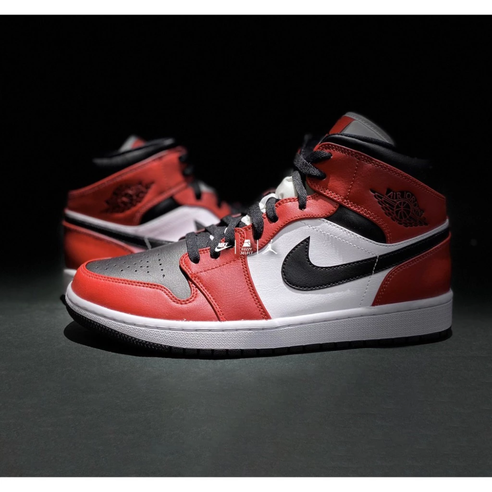 Air Jordan 1 Mid Chicago Black Toe 籃球鞋 554724-069-細節圖5