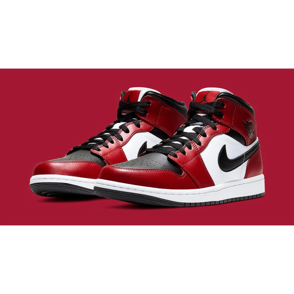 Air Jordan 1 Mid Chicago Black Toe 籃球鞋 554724-069-細節圖6