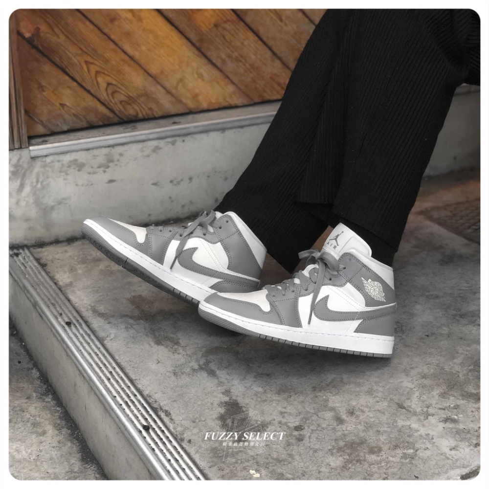 W Air Jordan 1 Mid Grey Sail 灰 奶油 BQ6472-115-細節圖2
