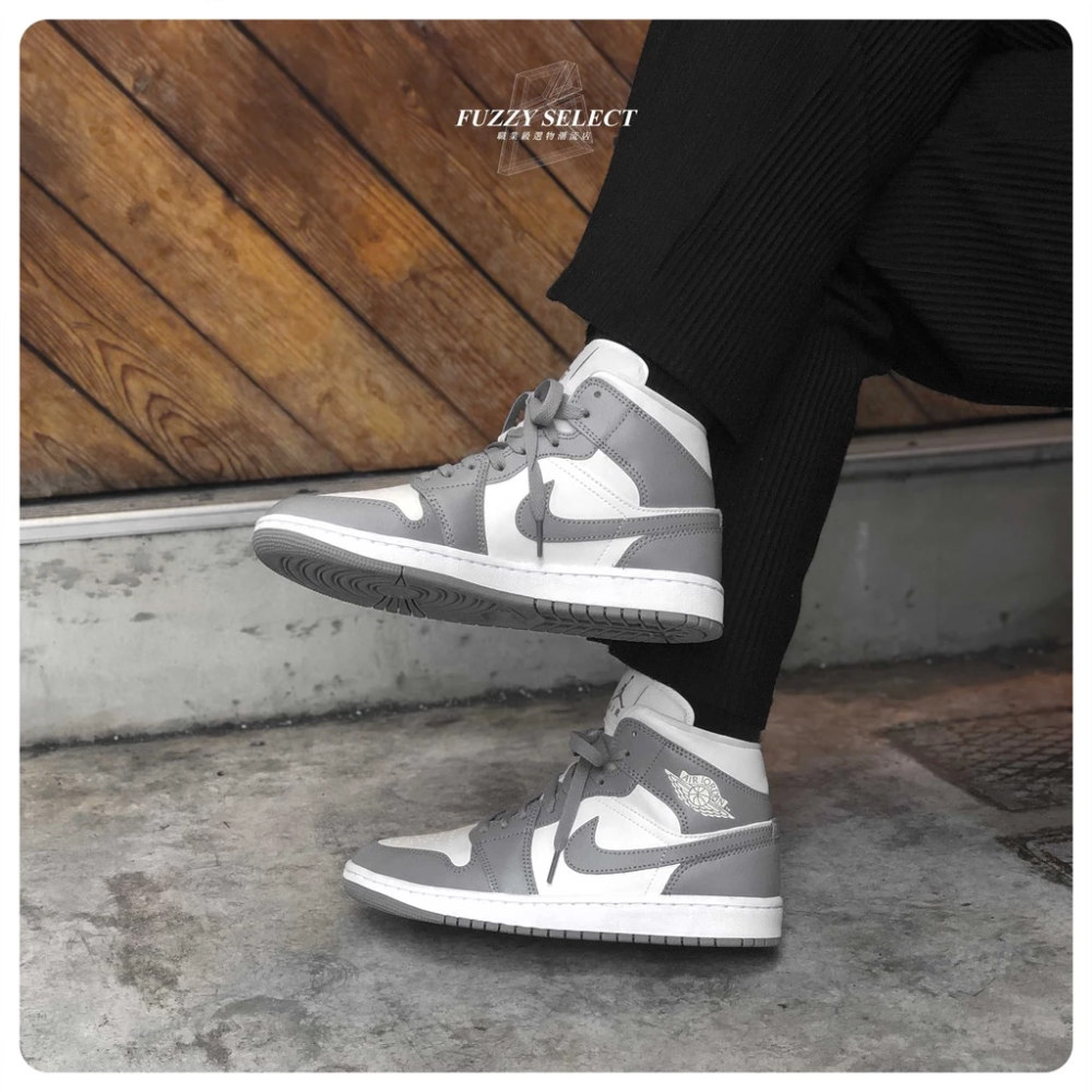 W Air Jordan 1 Mid Grey Sail 灰 奶油 BQ6472-115-細節圖4