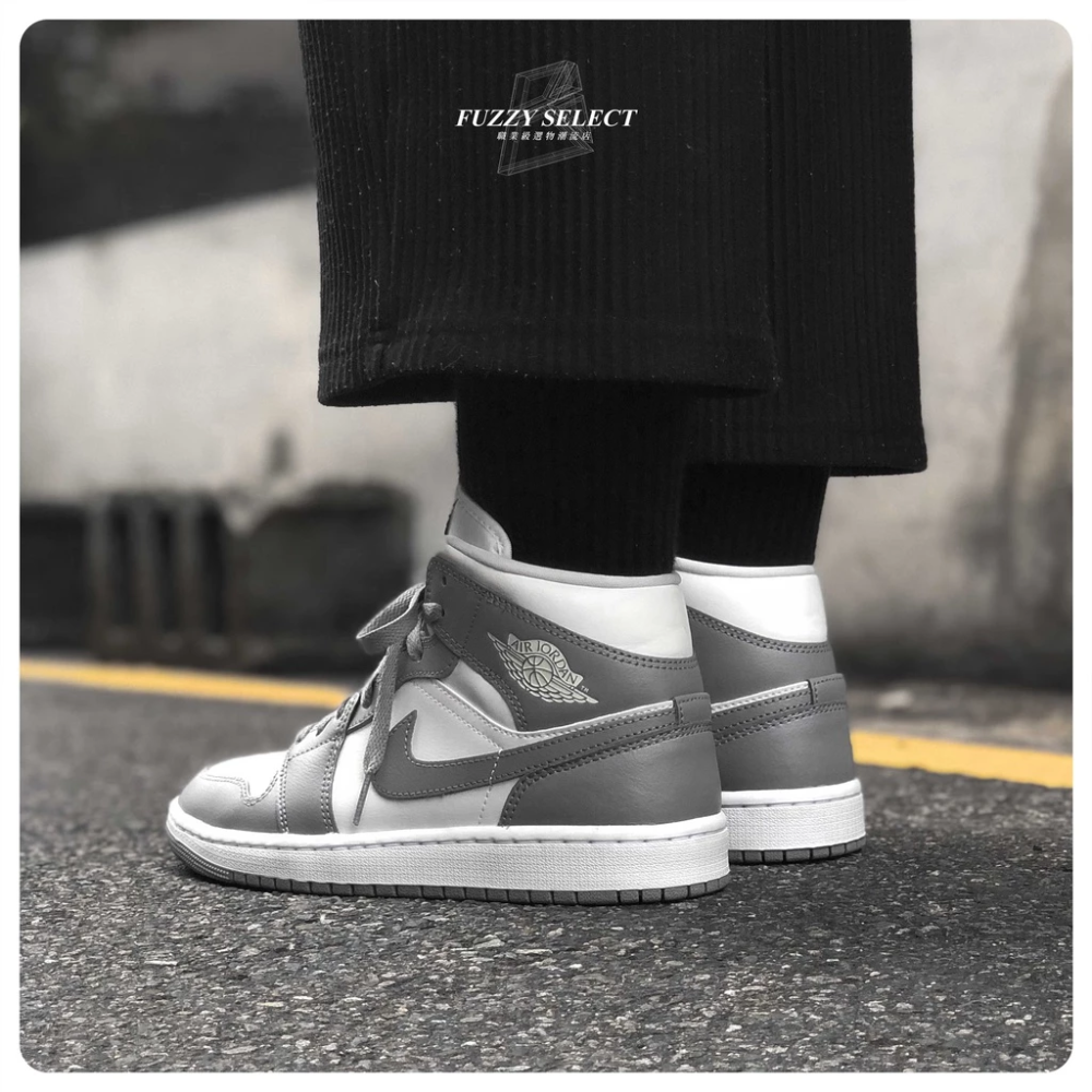 W Air Jordan 1 Mid Grey Sail 灰 奶油 BQ6472-115-細節圖5