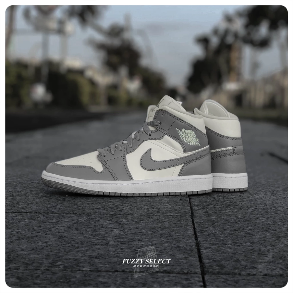 W Air Jordan 1 Mid Grey Sail 灰 奶油 BQ6472-115-規格圖5