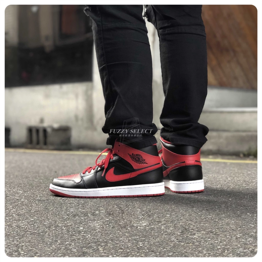 Air Jordan 1 Mid Alternate Bred 黑紅 灌籃高手 DQ8426-060-細節圖2