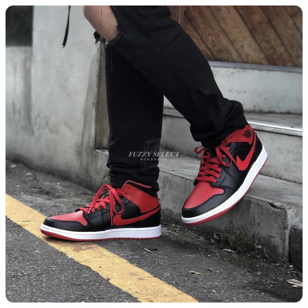 Air Jordan 1 Mid Alternate Bred 黑紅 灌籃高手 DQ8426-060-細節圖5