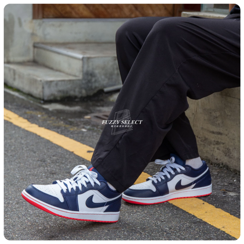 Air Jordan 1 Low Ember Glow 黑曜石藍 午夜藍 紅底 553558-481-細節圖2