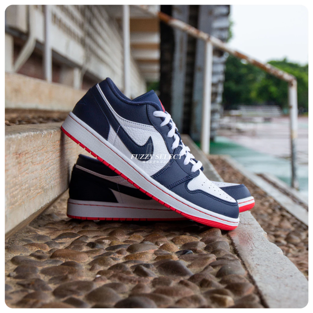 Air Jordan 1 Low Ember Glow 黑曜石藍 午夜藍 紅底 553558-481-規格圖1