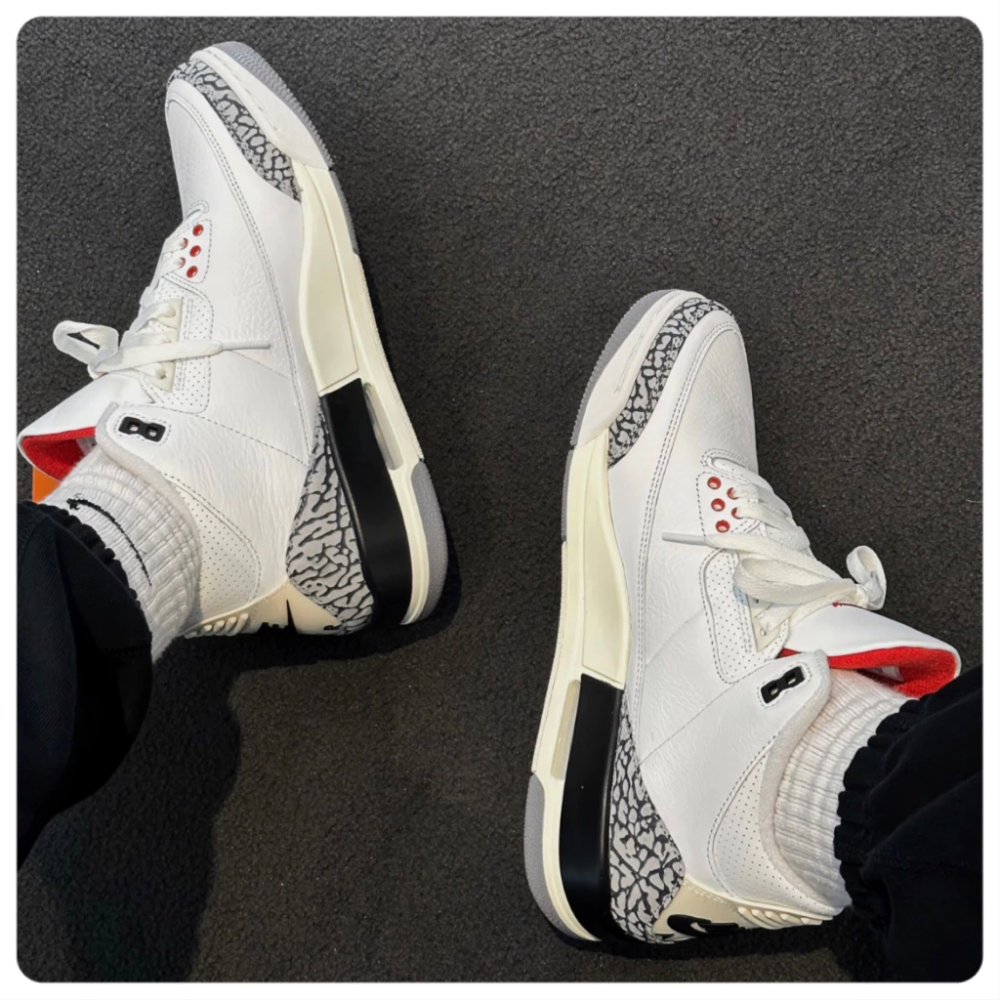 Air Jordan 3 Retro White Cement 白水泥 爆裂紋 DN3707-100-細節圖4