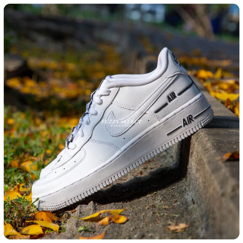Nike Air Force 1 GS 串標 百搭 全白 白黑 CJ4092-100-規格圖6