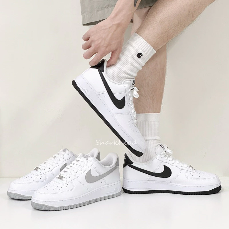Nike Αir Force 1 淺灰 灰白 熊貓 黑 白 撞色 灰 FJ4146-100-細節圖2
