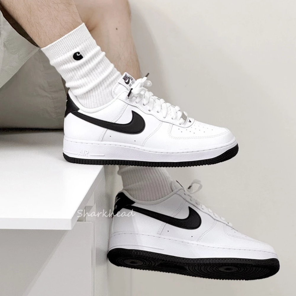 Nike Αir Force 1 淺灰 灰白 熊貓 黑 白 撞色 灰 FJ4146-100-細節圖6