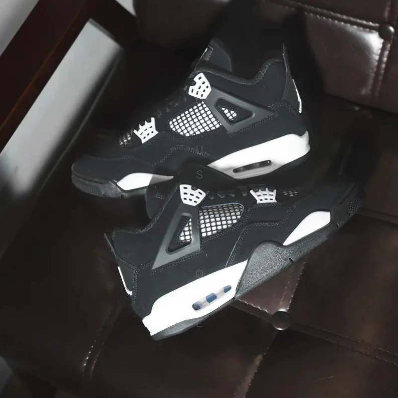 Nike Air Jordan 4 Retro ＂White Thunder＂ 黑白FQ8138-001-細節圖2