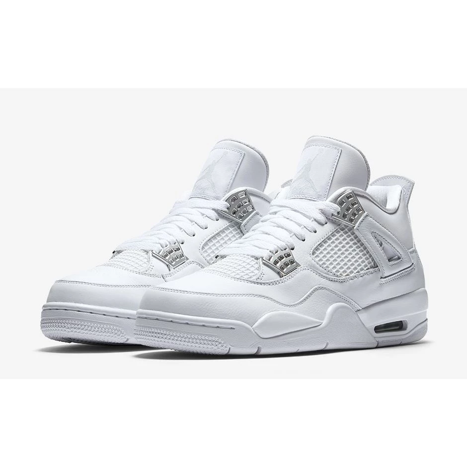 Air Jordan 4 Pure Money 308497-100 AJ4白銀休閑籃球鞋-細節圖3