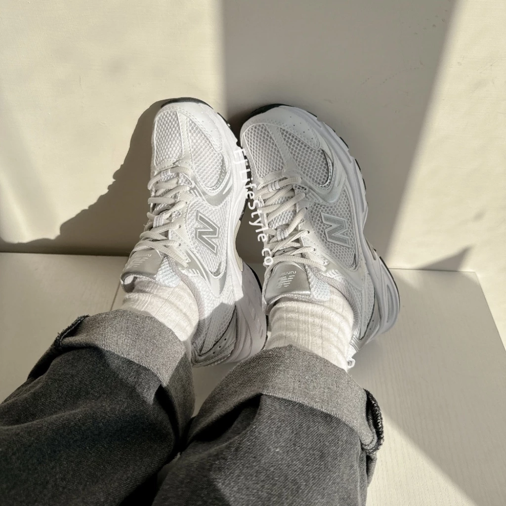 NEW BALANCE 530 NB NB530 百搭 韓系 厚底 白銀 MR530EMA-細節圖3
