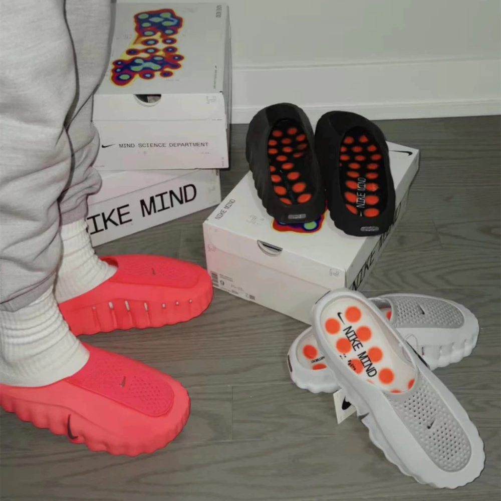 ΝΙKE Mind 001 穆勒鞋 拖鞋 灰色 黑色 紅色 HQ4307-003 HQ4307-001-細節圖2