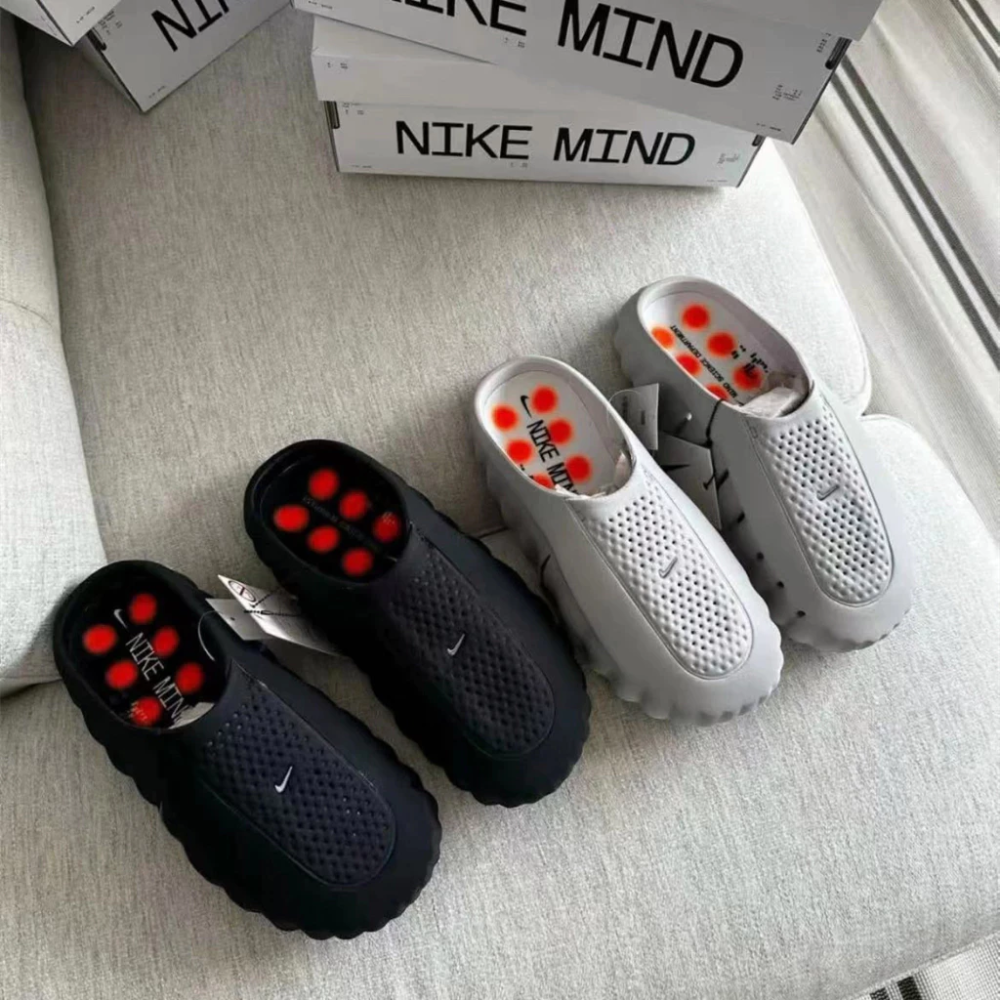 ΝΙKE Mind 001 穆勒鞋 拖鞋 灰色 黑色 紅色 HQ4307-003 HQ4307-001-細節圖4
