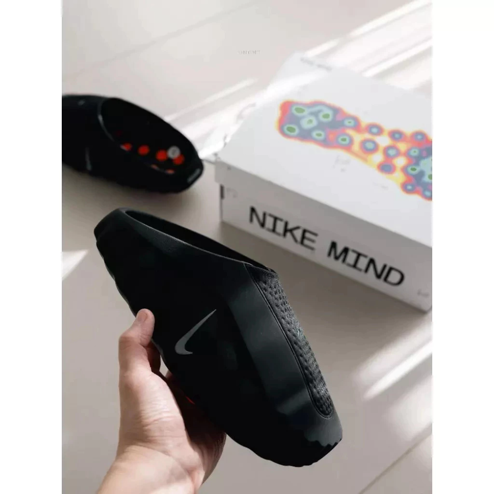 ΝΙKE Mind 001 穆勒鞋 拖鞋 灰色 黑色 紅色 HQ4307-003 HQ4307-001-細節圖6