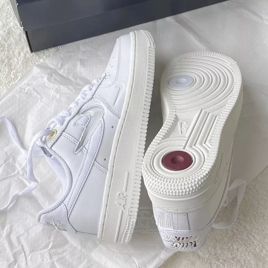 NIKE AIR FORCE 1 AF1 40週年 白 全白 果凍 小勾 雙勾 白金 DZ5616-100-細節圖3
