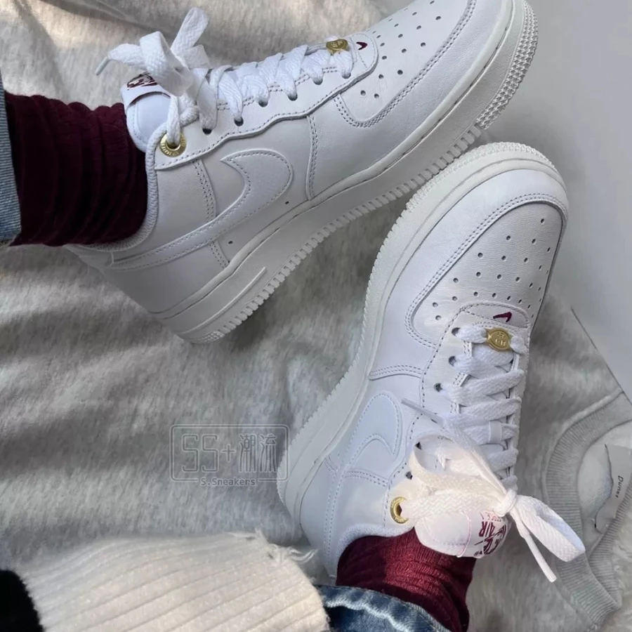 NIKE AIR FORCE 1 AF1 40週年 白 全白 果凍 小勾 雙勾 白金 DZ5616-100-細節圖6