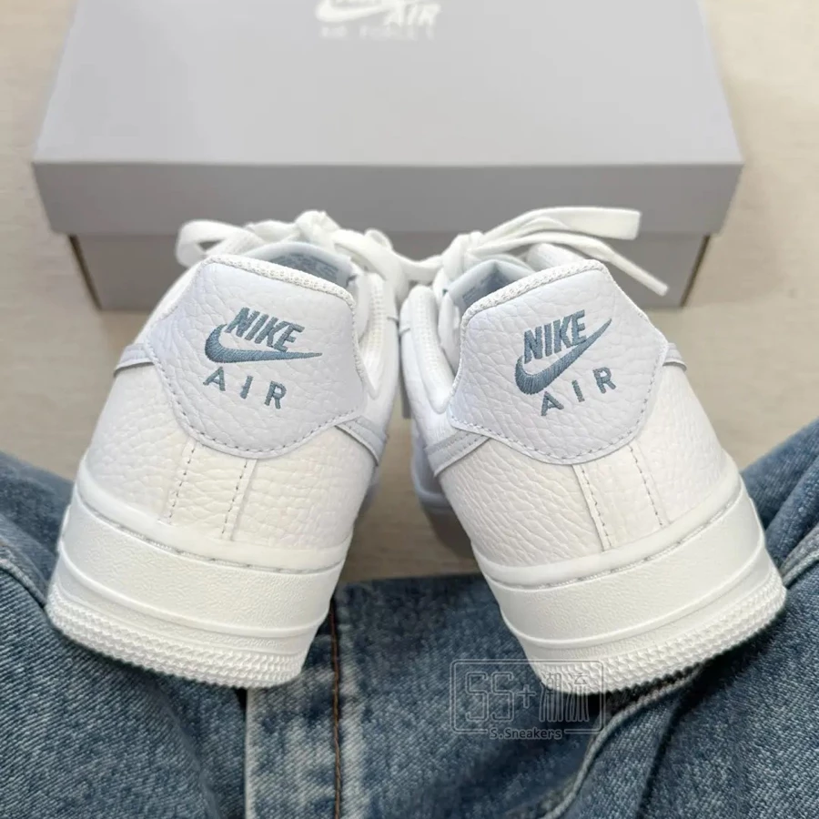 Nike Air Force 1 07 AF1 刺繡 小勾 藍勾 小藍勾 白色 白藍 淺藍 寶寶藍 HV2511-100-細節圖4