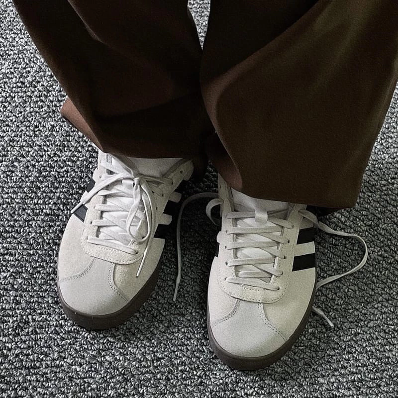 ADIDAS NEO VL COURT 灰 米灰 黑 焦糖底 麂皮 HQ1802 JS3003-細節圖4