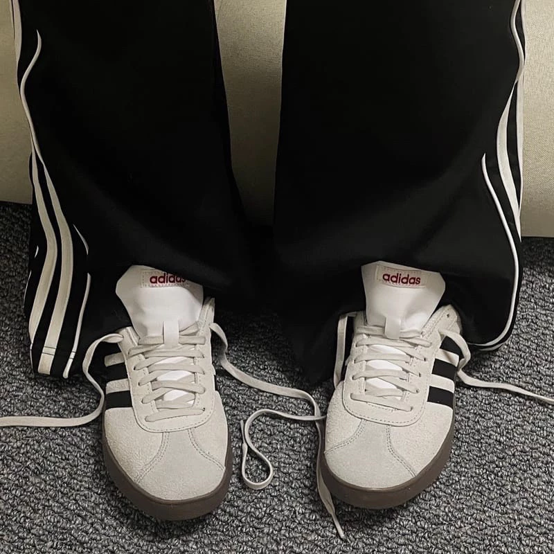 ADIDAS NEO VL COURT 灰 米灰 黑 焦糖底 麂皮 HQ1802 JS3003-細節圖7