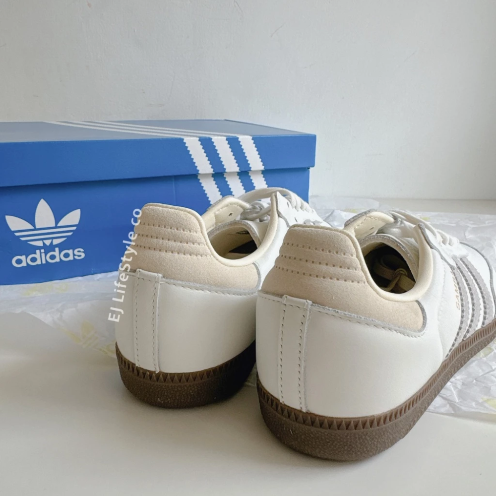 ADIDAS SAMBA OG 牛奶白灰 奶油色 米色 白色 灰色 焦糖底 男女鞋 IH4880-細節圖5