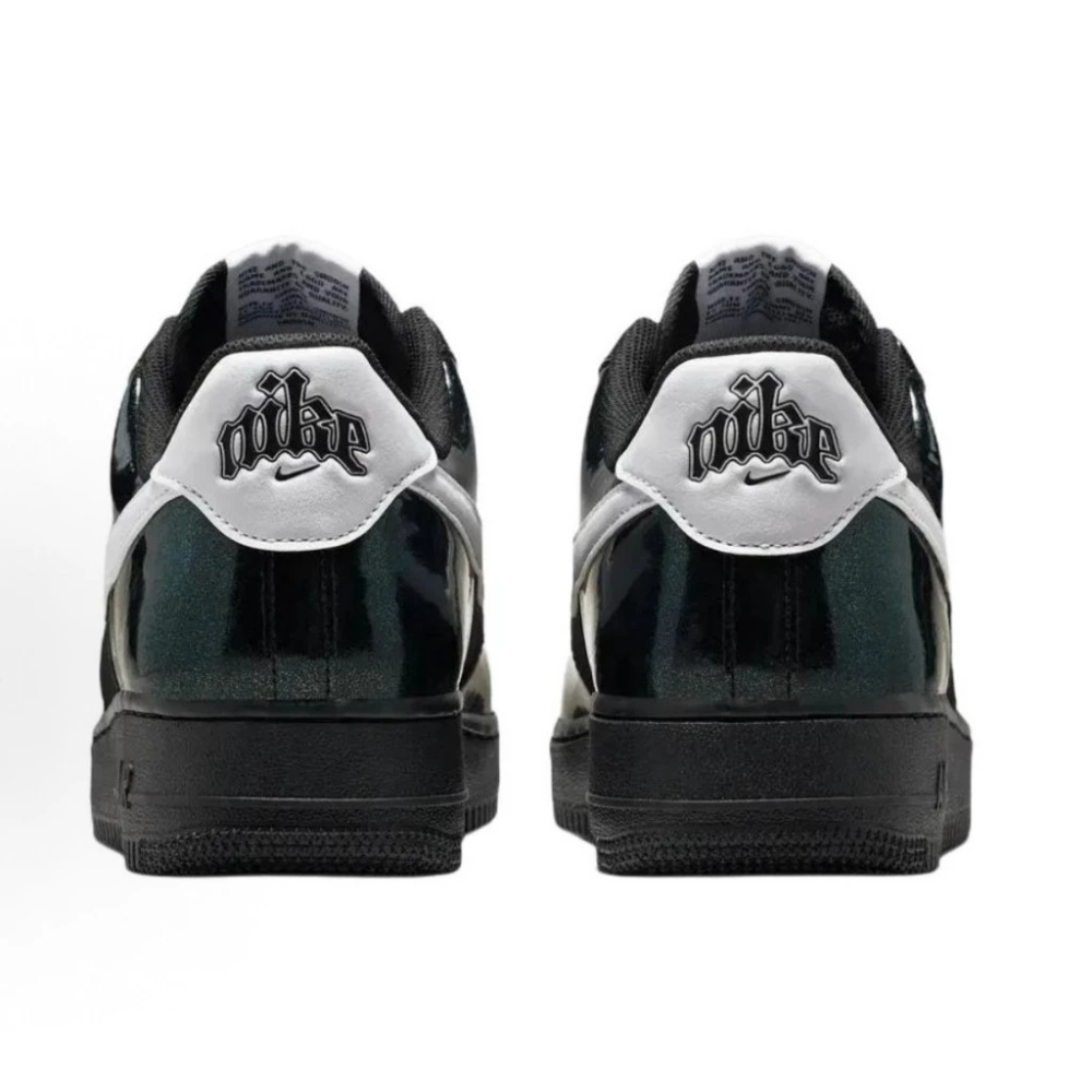 NIKE AIR FORCE 1 復古 AF1 漆皮 亮面 黑白 休閒鞋 男鞋 IB6843-001-細節圖5