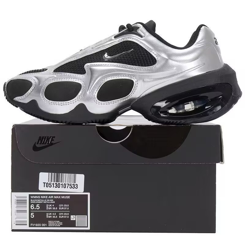 Nike Air Max Muse 液態銀 低幫氣墊跑步鞋 FV1920-001-細節圖8