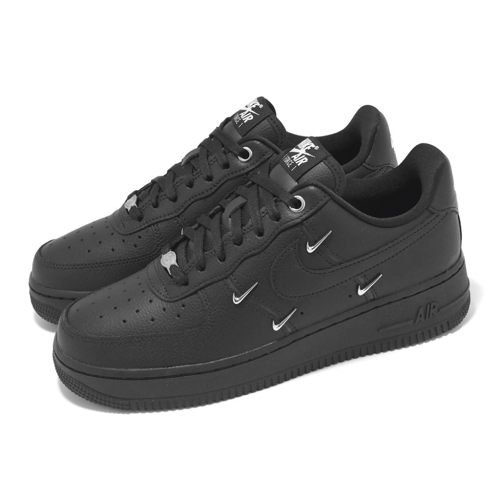 Nike 休閒鞋 Wmns Air Force 1 07 LX 女鞋 黑 金屬小勾 HQ1180-001-細節圖8