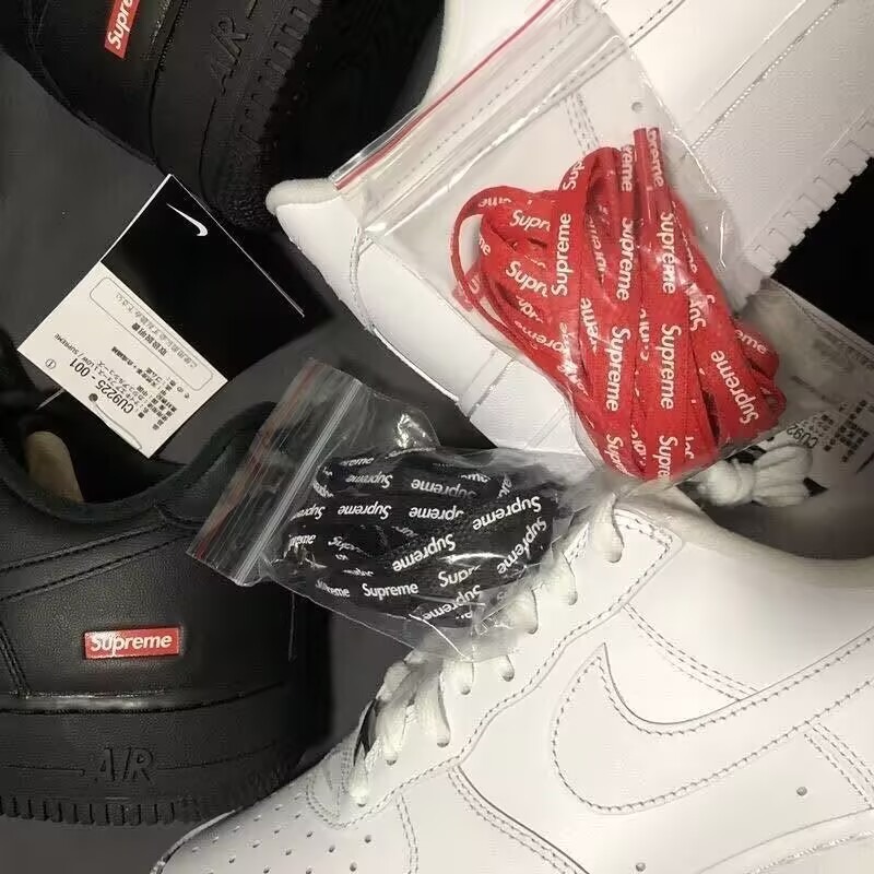 Supreme x Nike Air Force 1 聯名款 滿版 鞋帶 白 CU9225-100黑CU9225-001-細節圖6